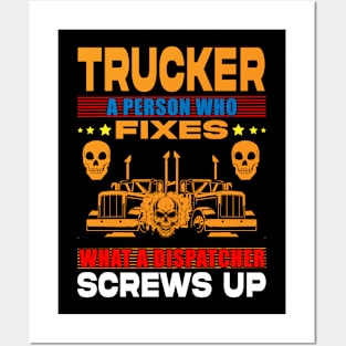 Trucker T - Shirt Design Posters and Art